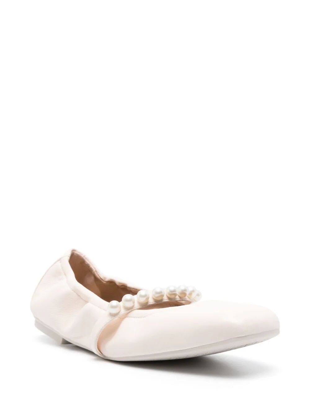 Shop Stuart Weitzman Goldie Ballet Flat In Seashell