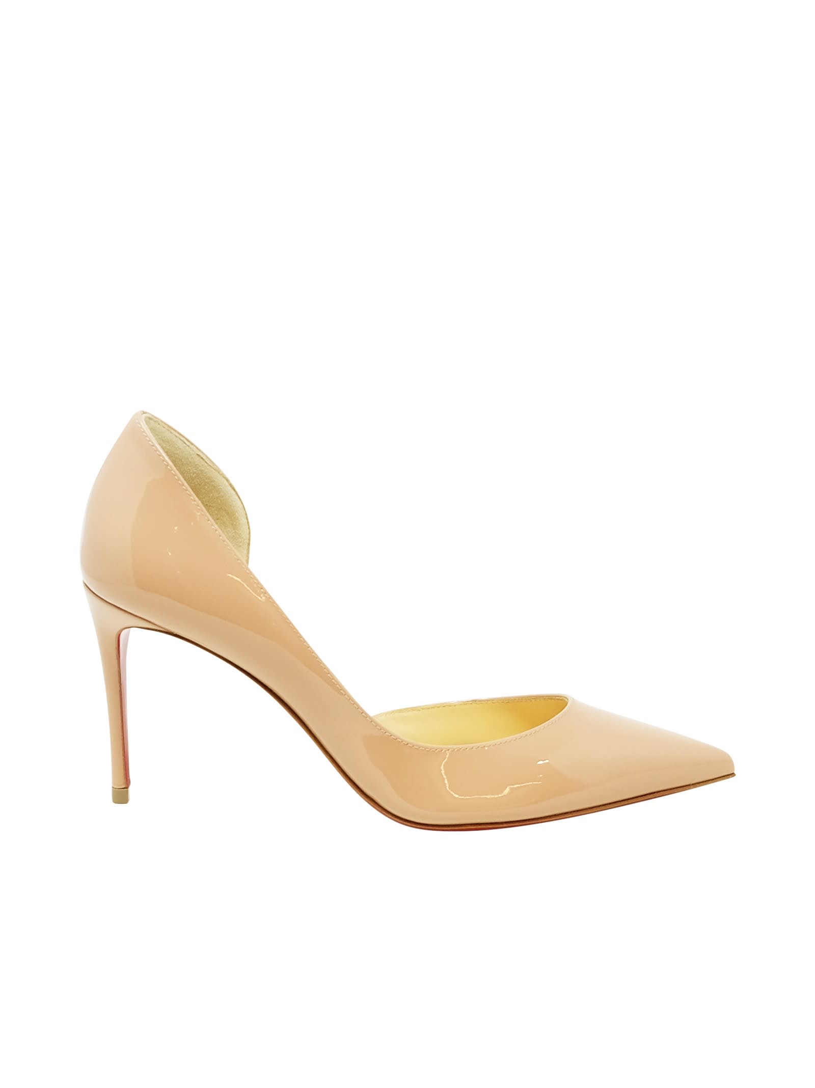 Shop Christian Louboutin Nude Patent Leather Iriza 85 Pumps In Patent Nude