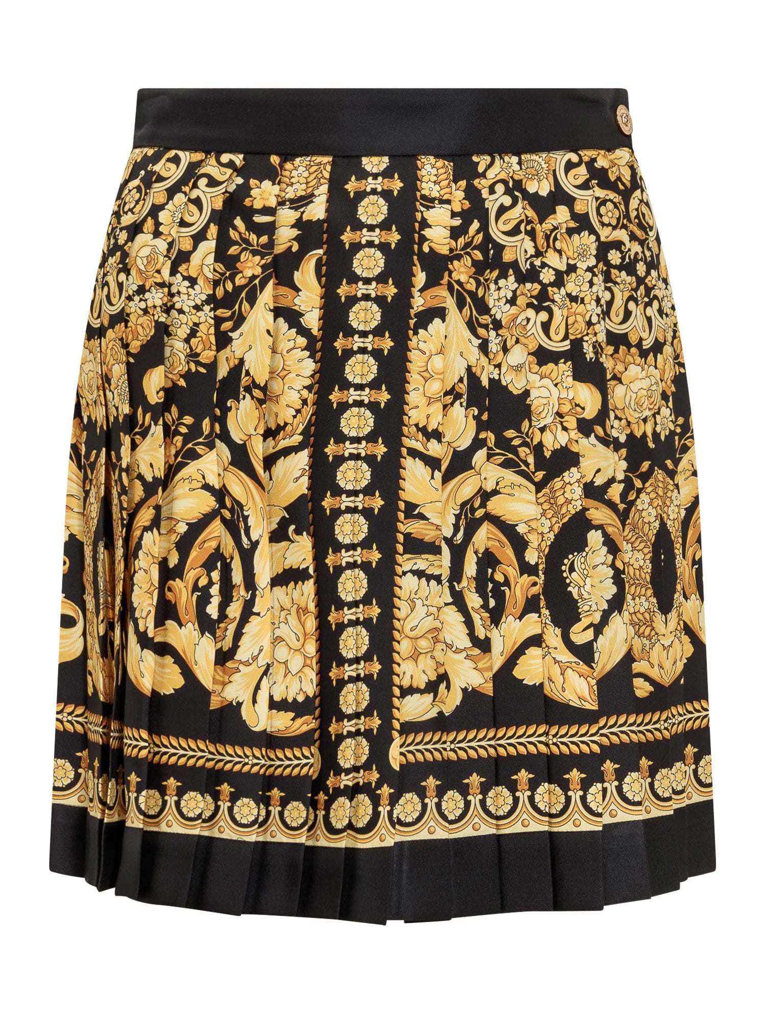 Shop Versace Barocco Skirt In Nero Oro