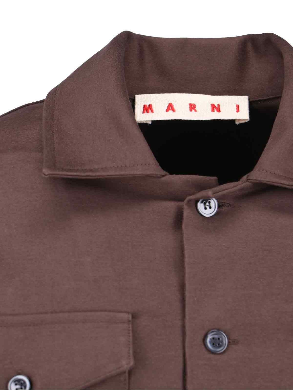 Shop Marni Classic Shirt In Marrone