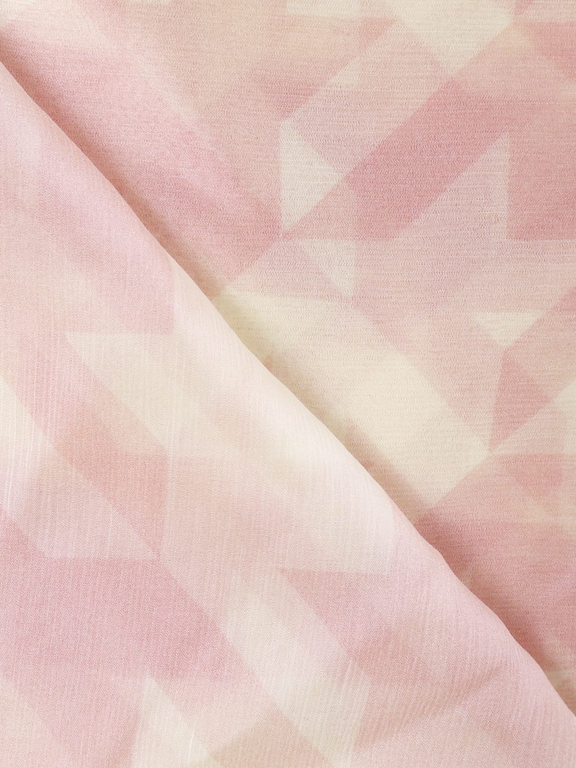Shop Burberry Silk Scarf With Houndstooth Pattern In Blush/sherbet