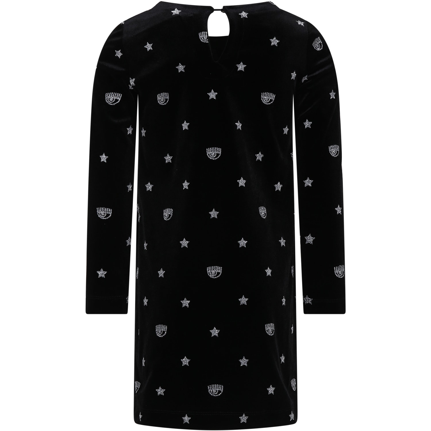 Shop Chiara Ferragni Black Dress For Girl With Eyestar