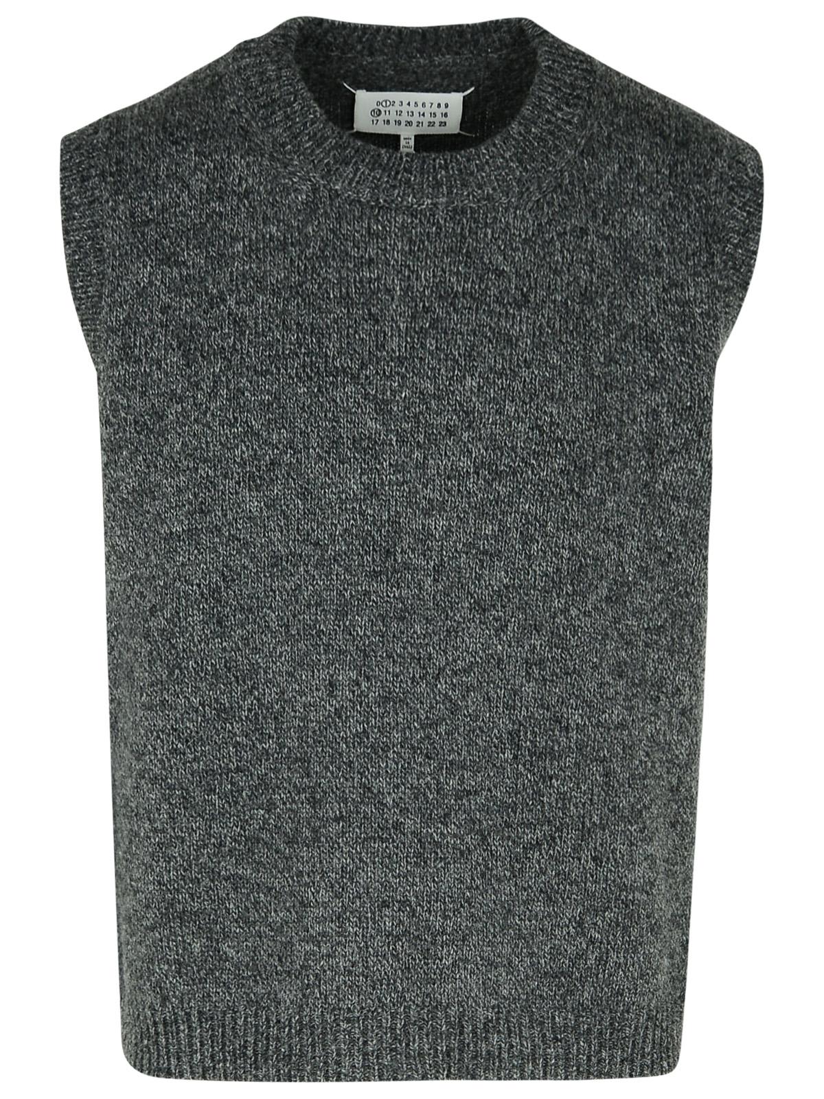 Shop Maison Margiela Grey Wool Vest