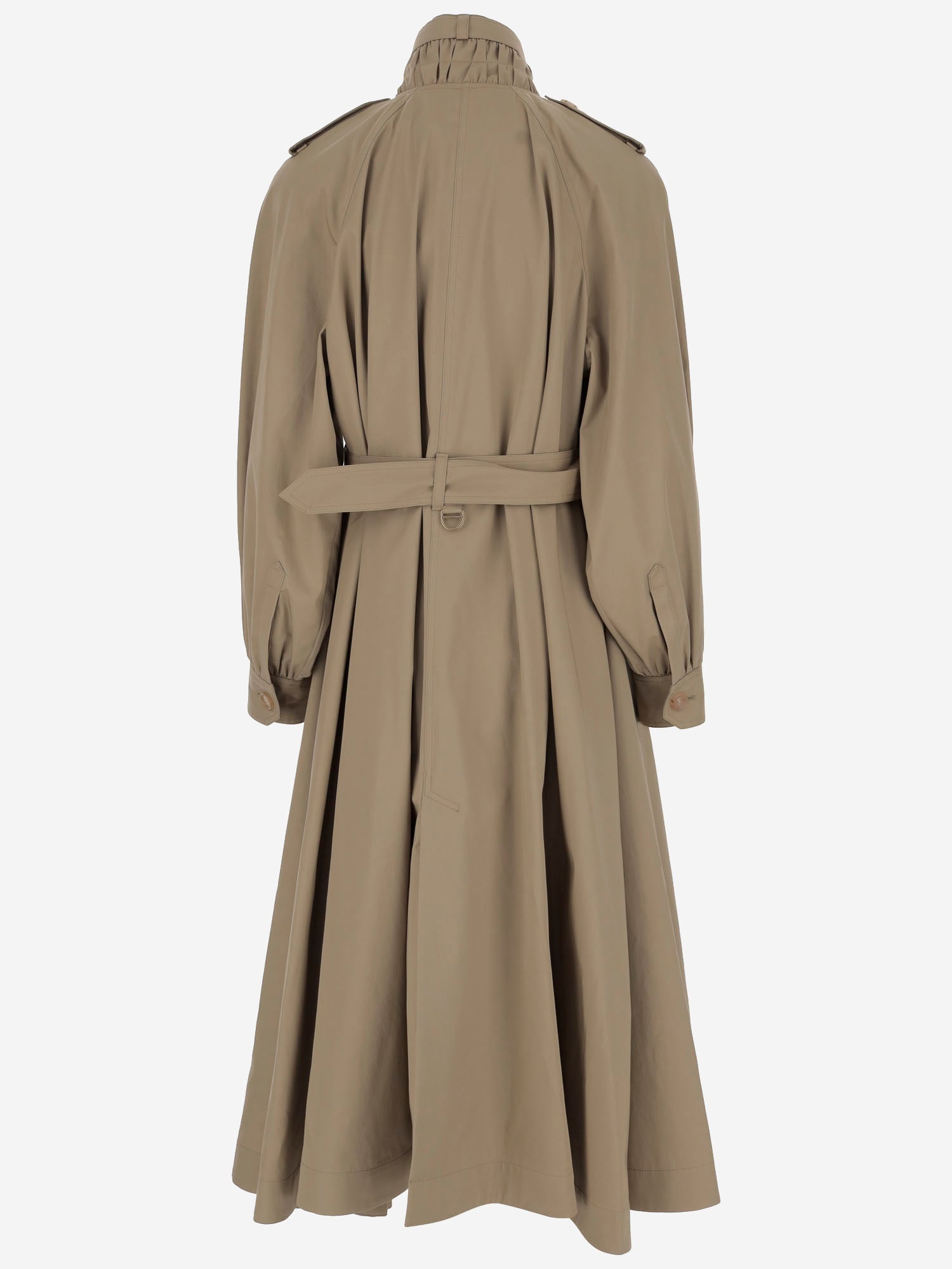 Shop Chloé Long Trench Coat Made Of Cotton Gabardine