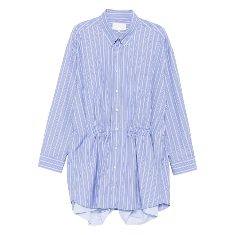 Maison Margiela Blue Striped Romper In Blue