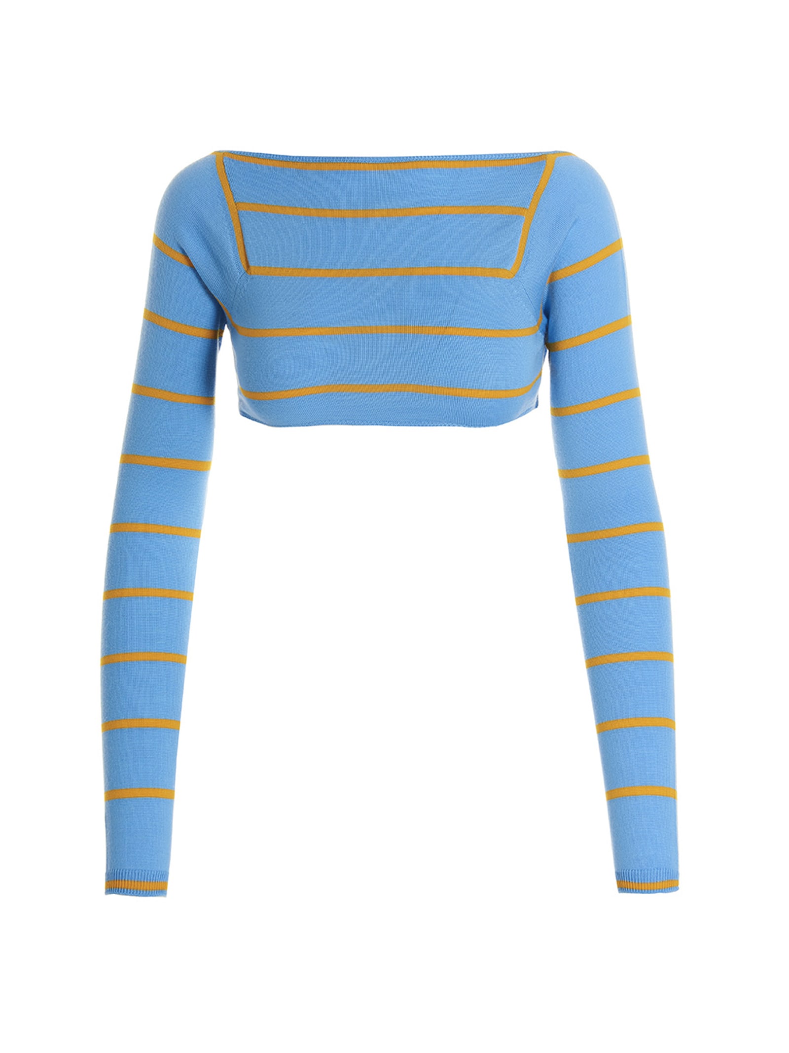 Shop Emilio Pucci Cut-out Cropped Sweater In Light Blue