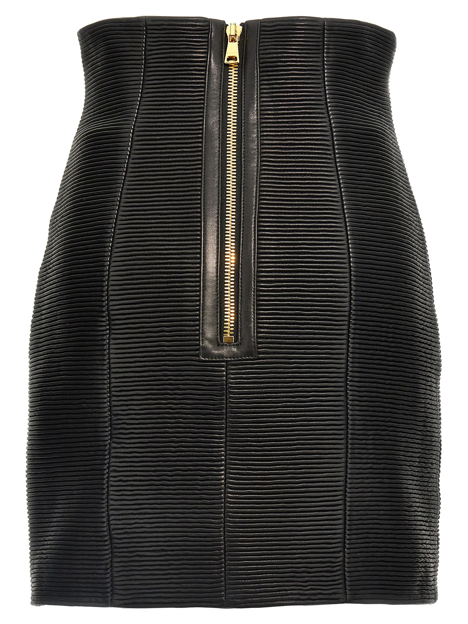 Balmain Hw Rolled Skirts In Black