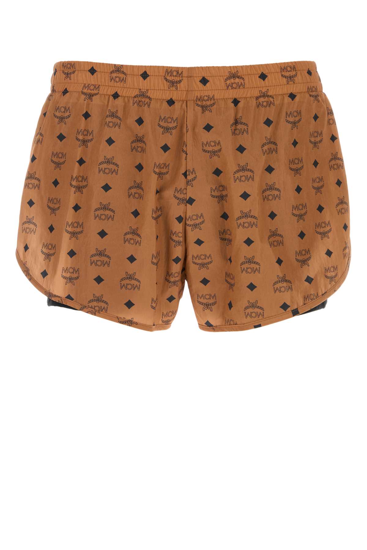 Mcm All-over Patterned Nylon Shorts In Brown