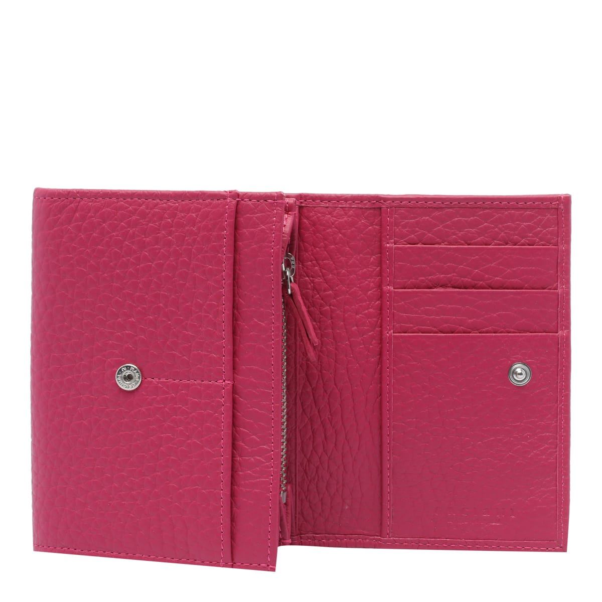 Orciani Textured Finish Wallet With Unique Texture In Fuchsia