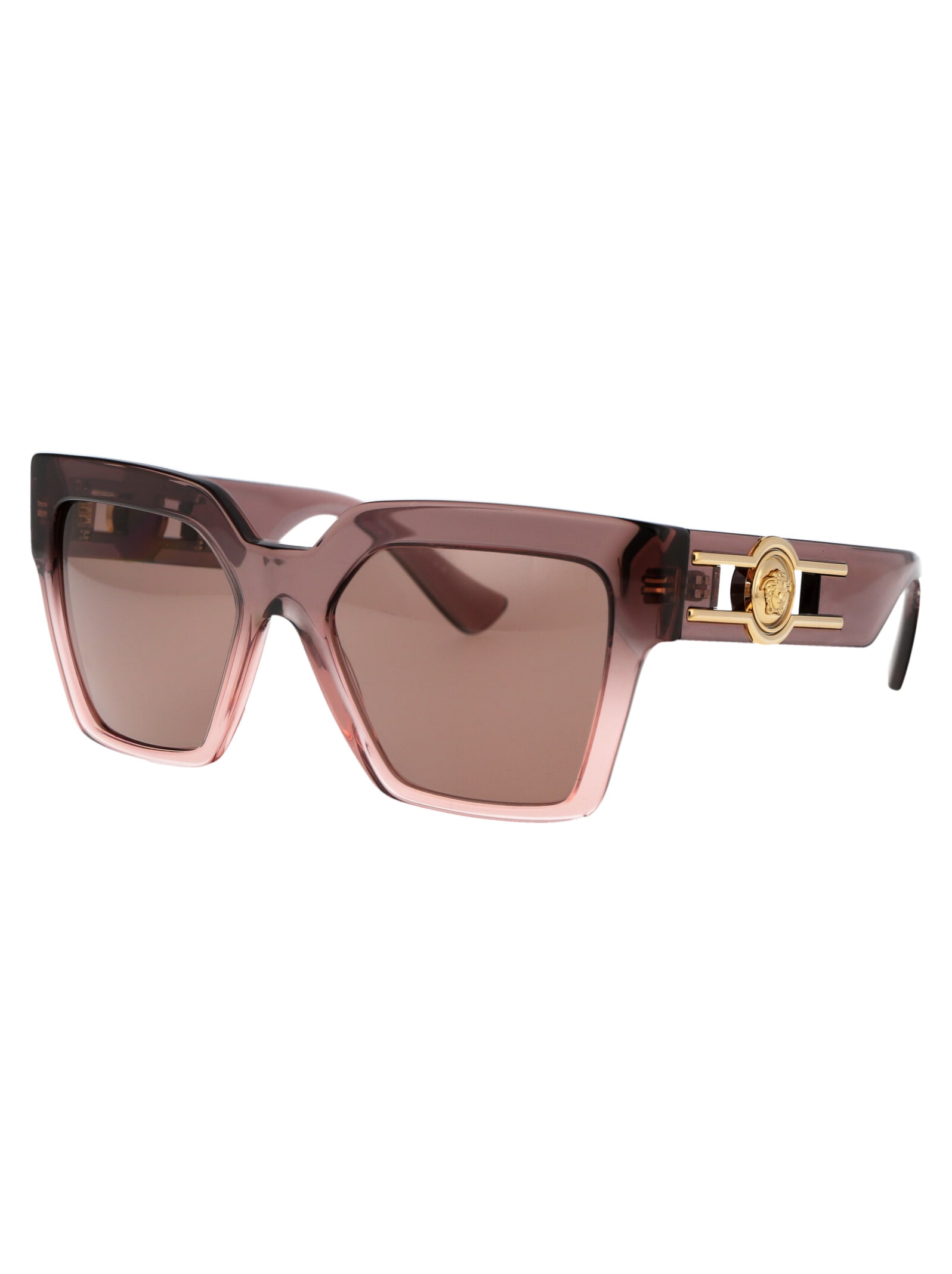 Shop Versace 0ve4458 Sunglasses In 543573 Brown Transparent