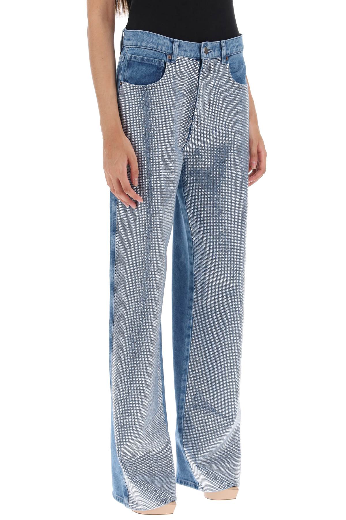 Giuseppe Di Morabito Verzierte High-rise Wide-leg Jeans In Light Blue Denim (light Blue)