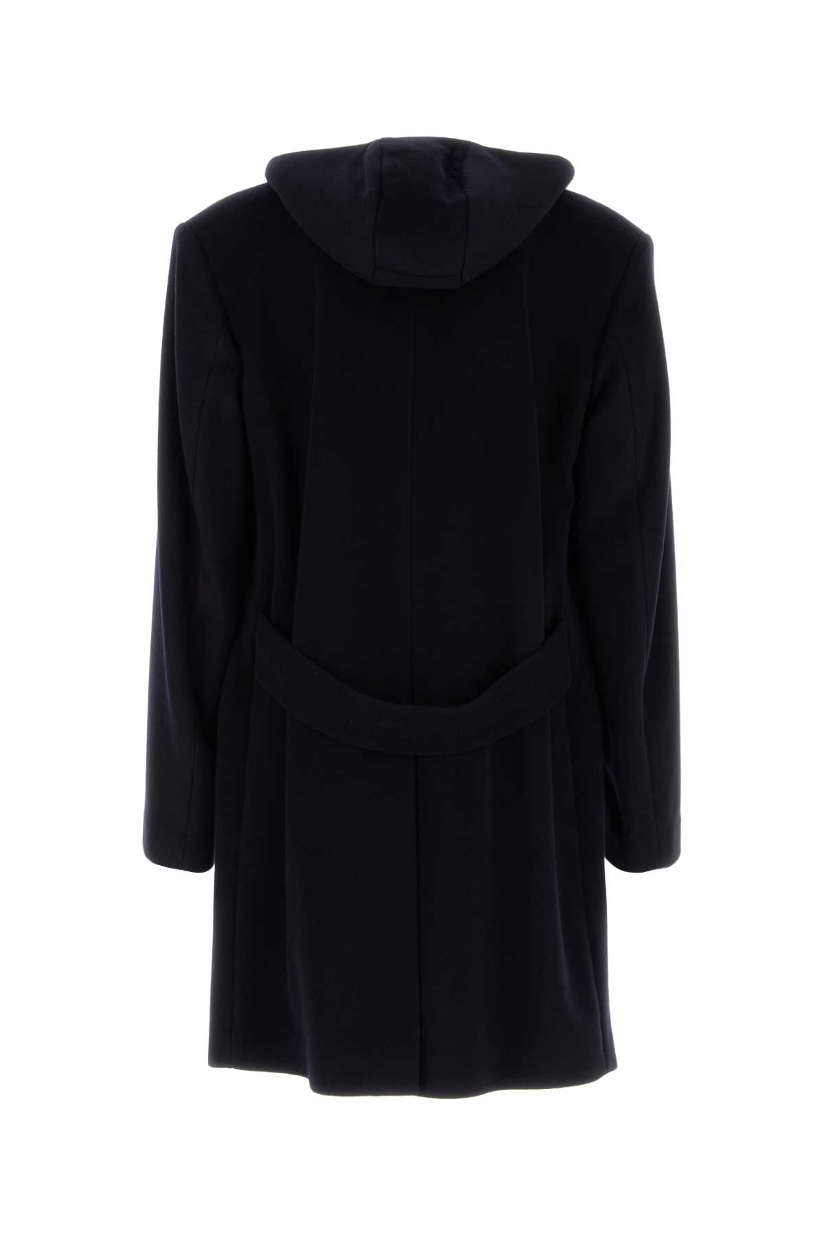 Shop Prada Midnight Blue Wool Blend Coat In Bleu