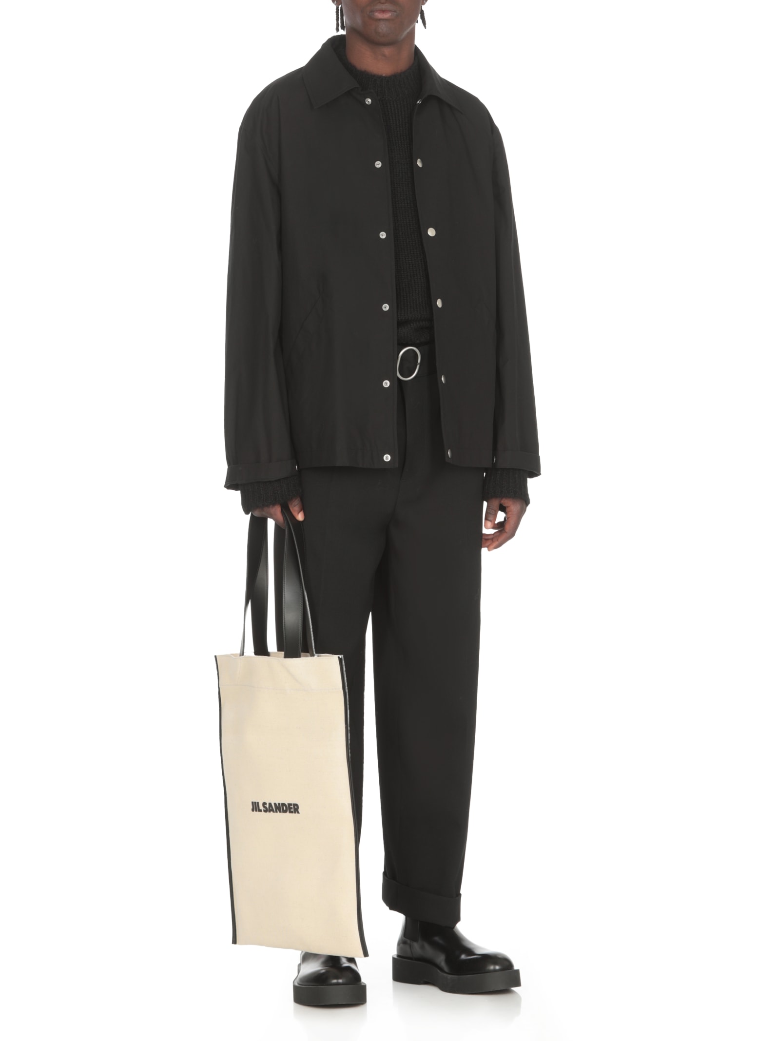 Shop Jil Sander Cotton Jacket In Black