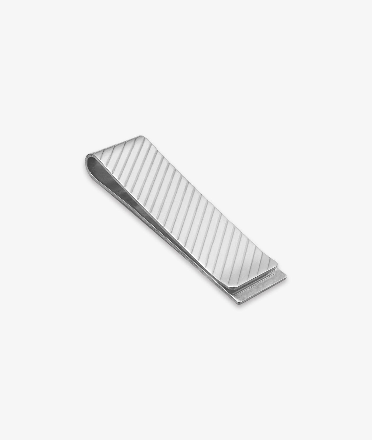 Larusmiani Sterling Silver Money Clip Wallet In Silver