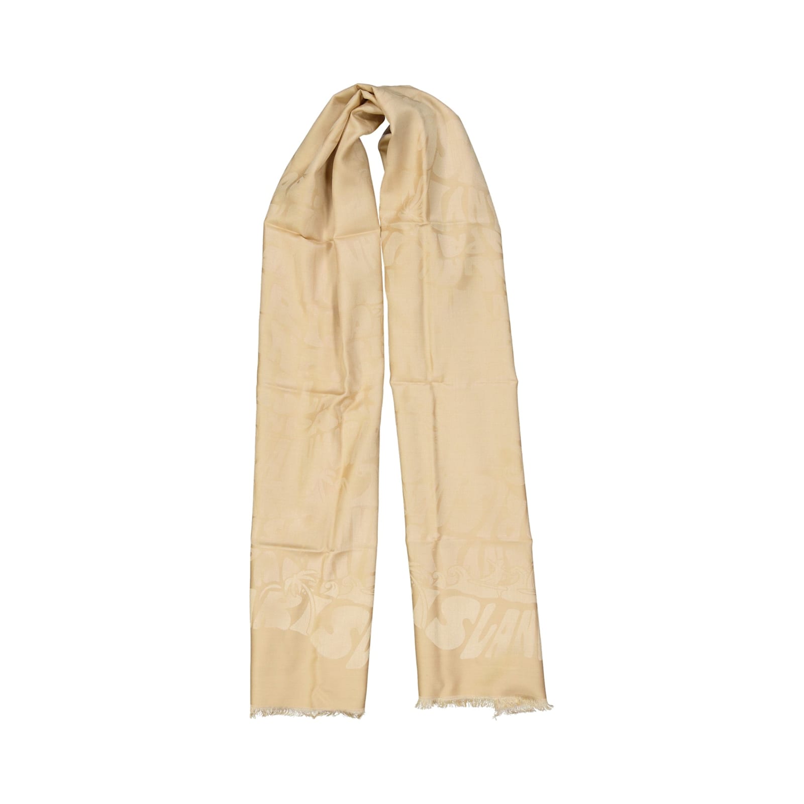 Shop Lanvin Silk And Wool Scarf In Beige