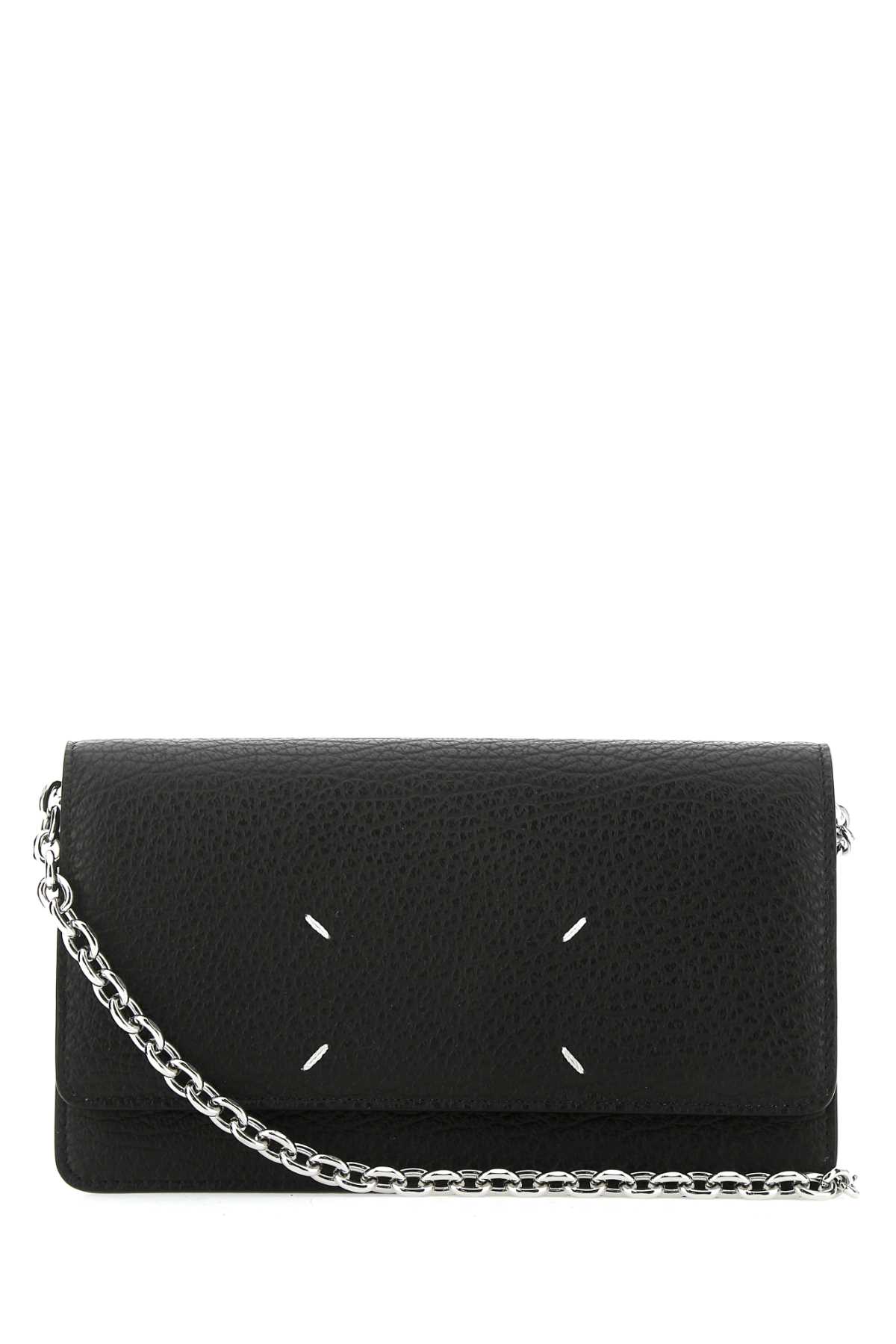 Shop Maison Margiela Black Leather Crossbody Bag In T8013
