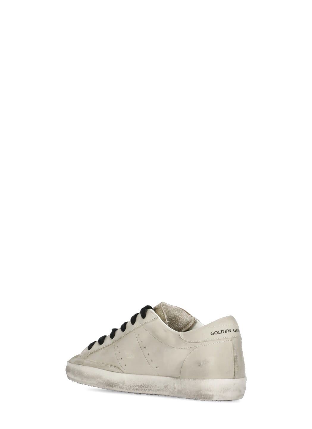 Golden Goose Women Super Star Leather Upper Glitter Toe And Tongue Leather Heel Leopard Horsy Star In White
