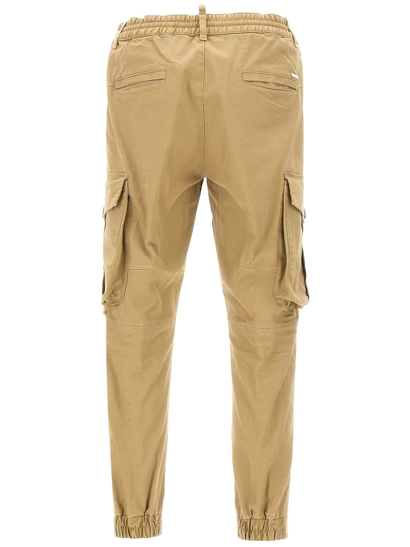 Shop Dsquared2 Khaki Cotton Cargo Trousers
