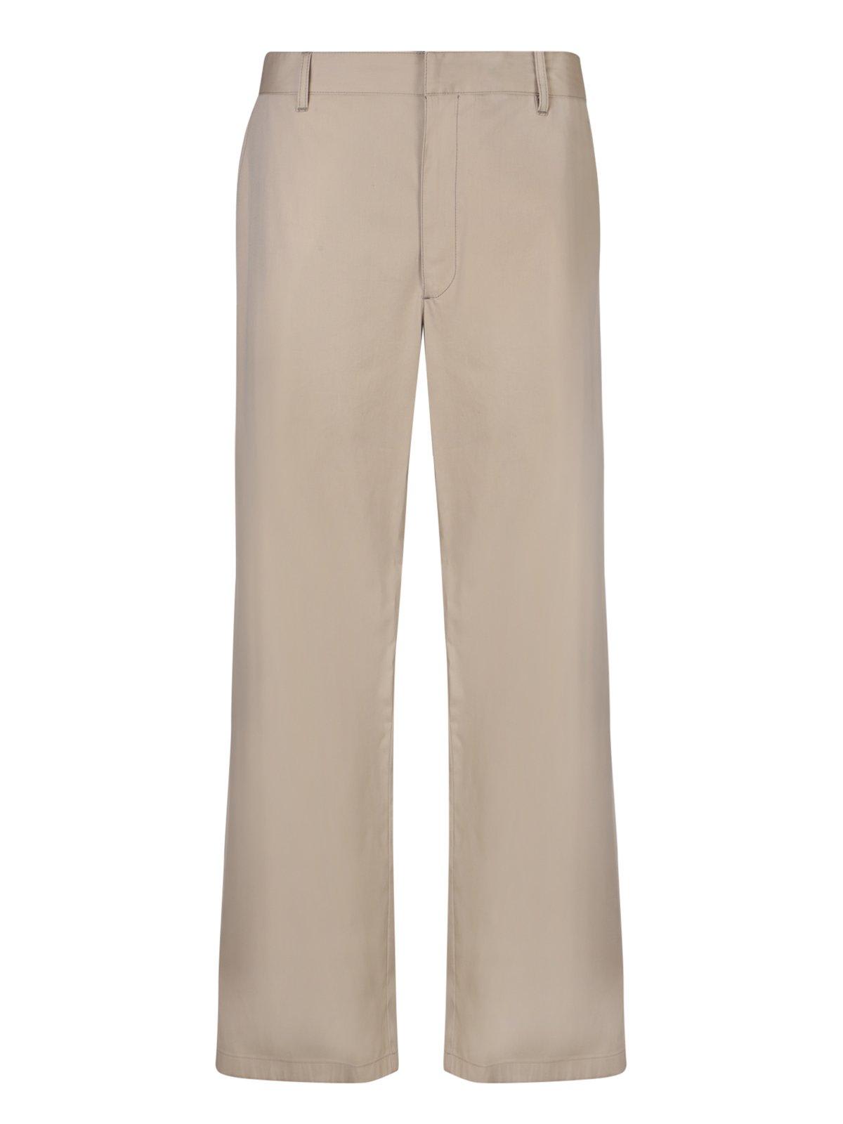 Prada Mid-rise Tapered Trousers In Neutral