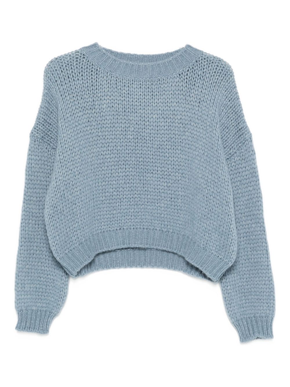 Roberto Collina Round-neck Knitted Sweater In Blue