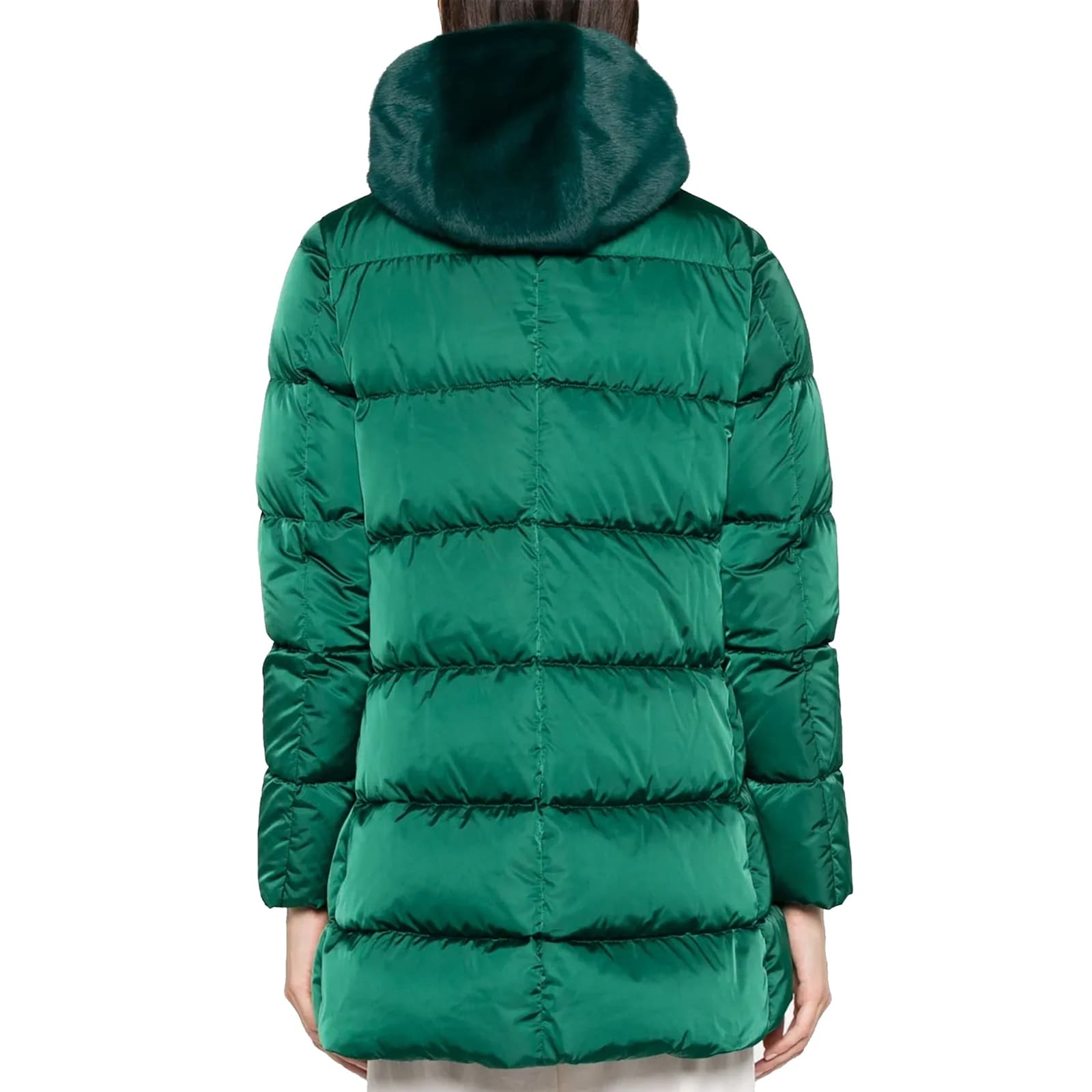 Herno Detachable-hood Padded Coat In Green