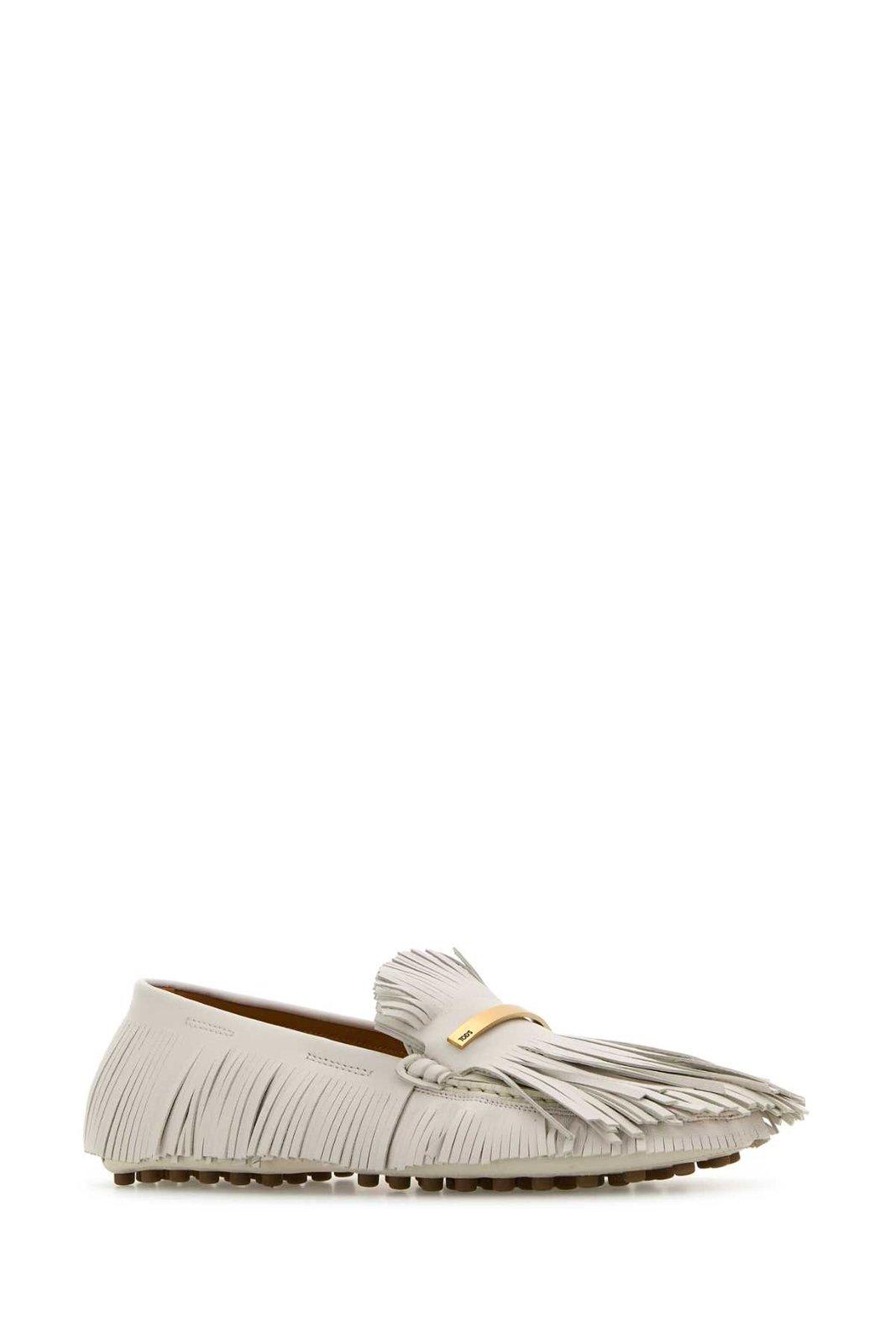 Shop Tod's Fringed Slip-on Loafers In B015