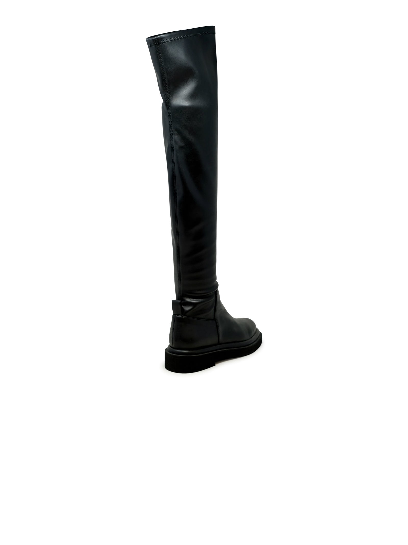 Shop Paloma Barceló Paloma Barcelo Black Leather Over The Knee Kenda Boots