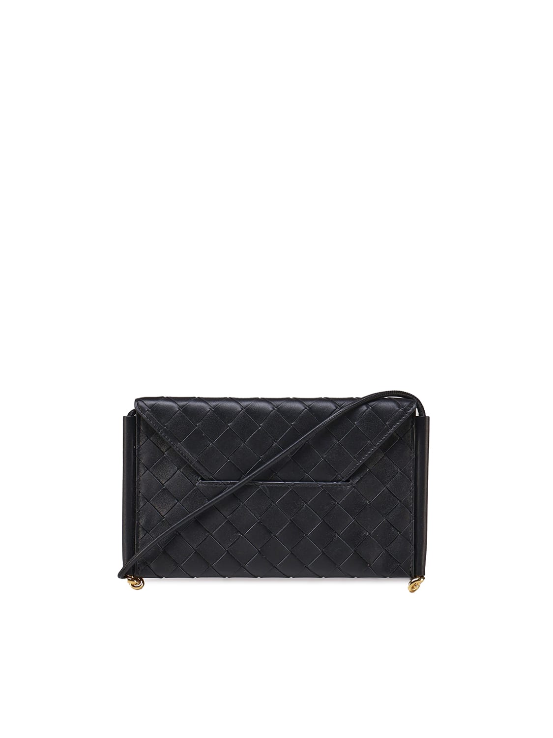 Shop Bottega Veneta Solstice Calf Leather Smartphone Case In Black