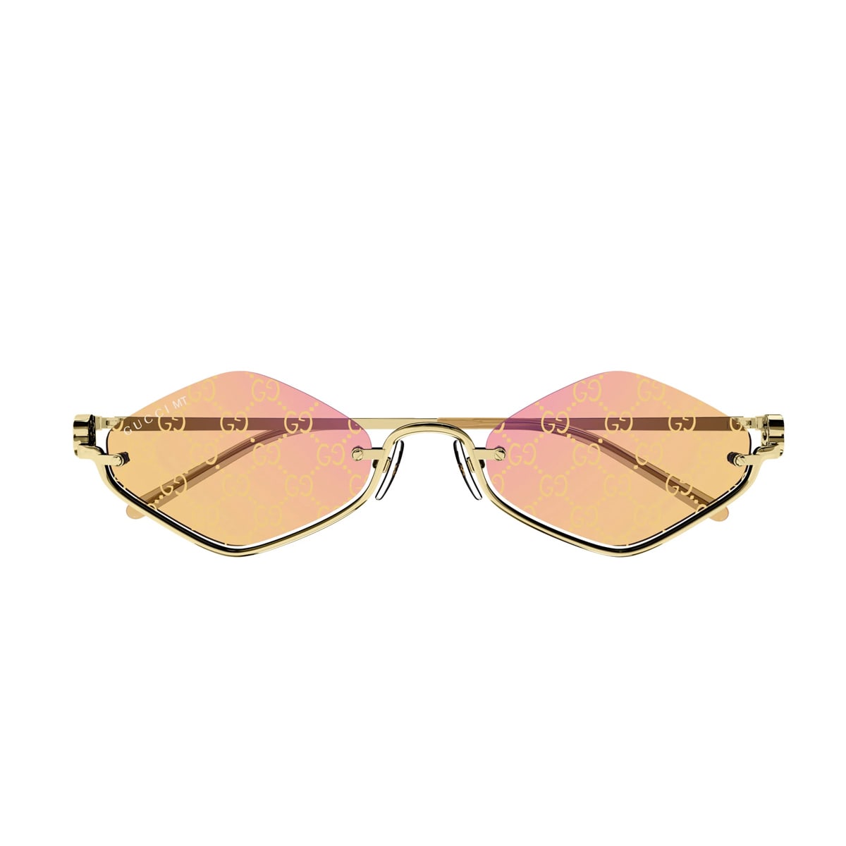 Shop Gucci Gg1604s Linea Gg Logo 004 Gold Yellow Sunglasses In Oro