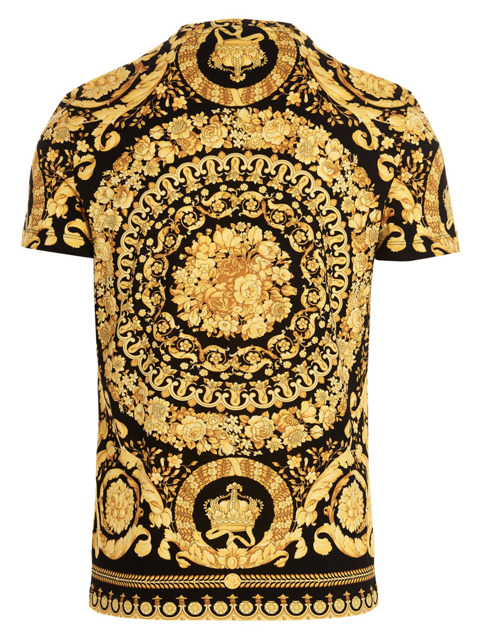 Versace t shirt 2025 gold and black