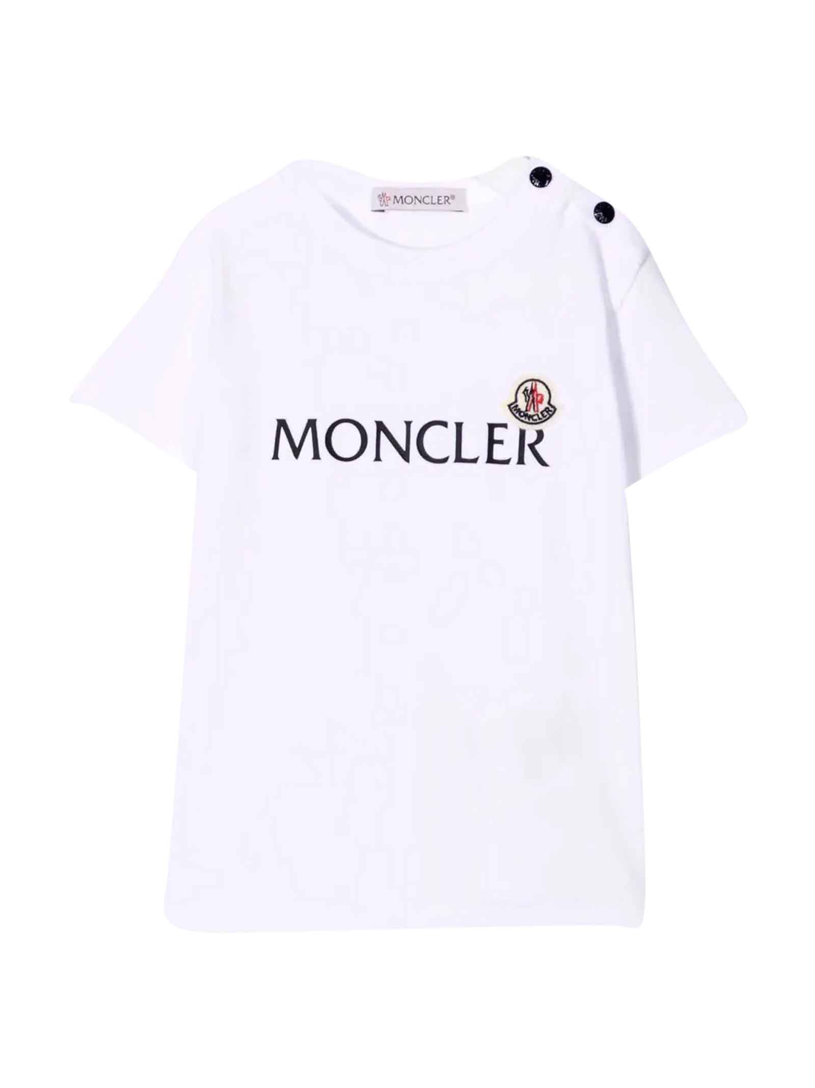 Moncler white newborn t-shirt