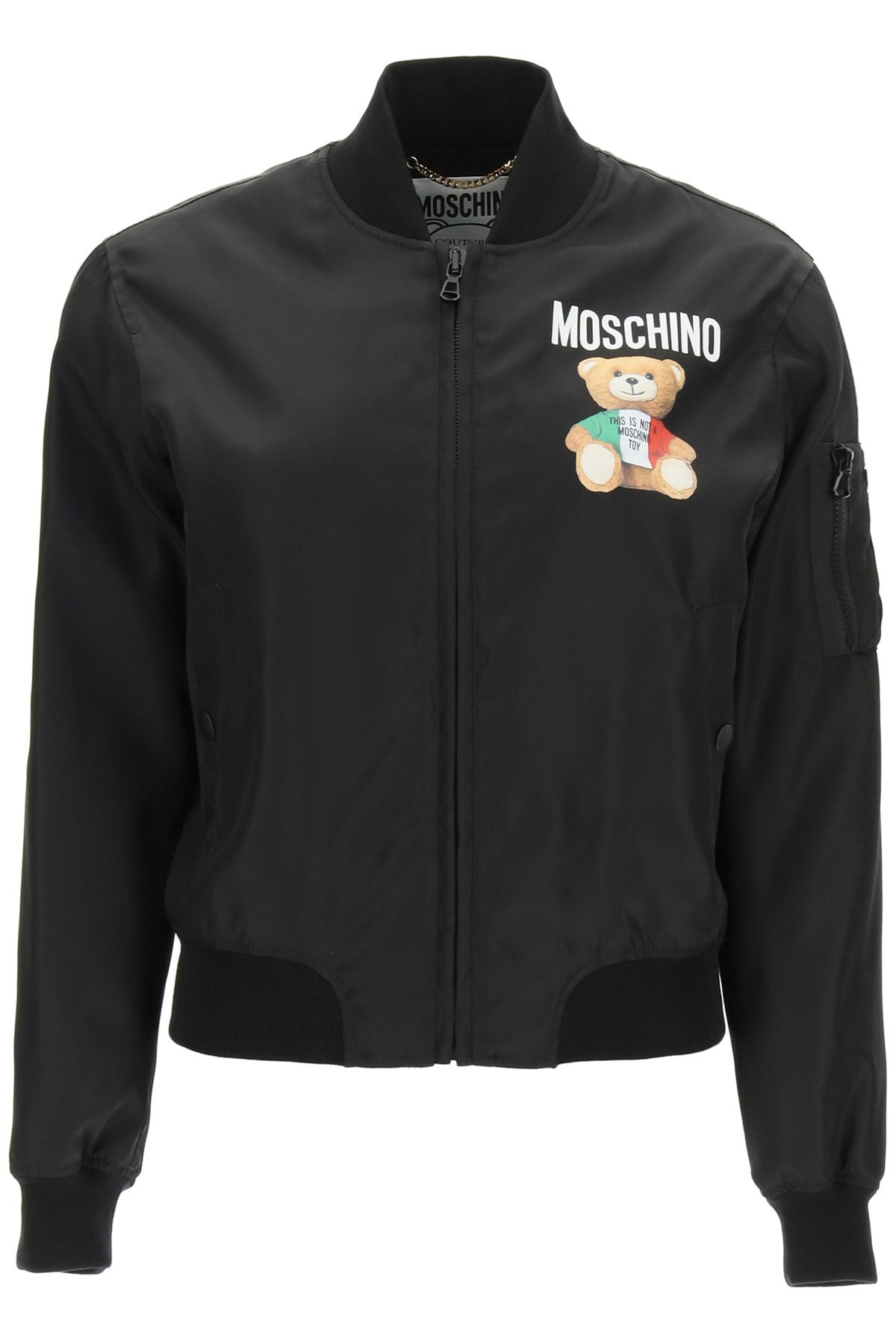 Moschino Nylon Bomber Jacket Italian Teddy Bear