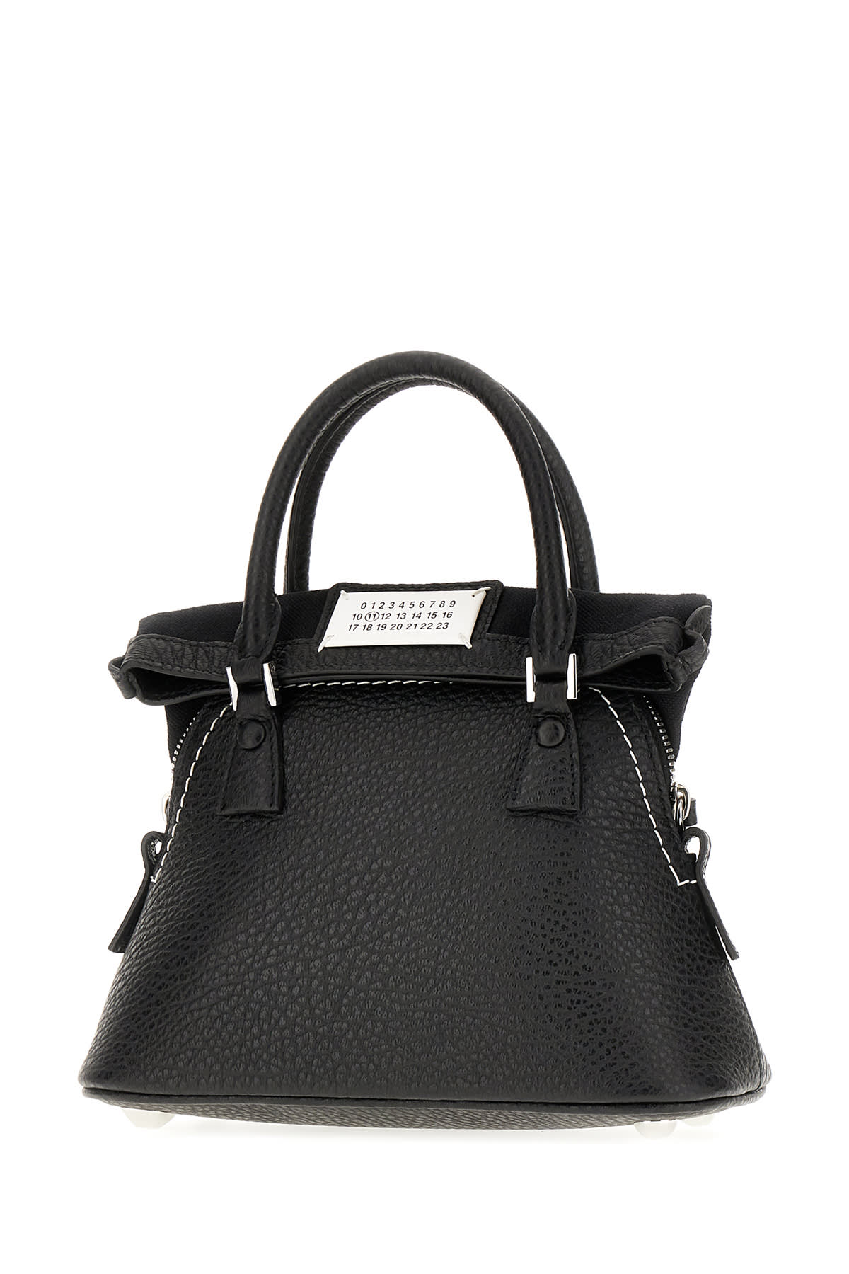 Shop Maison Margiela Black Leather Micro 5ac Classique Handbag In T8013