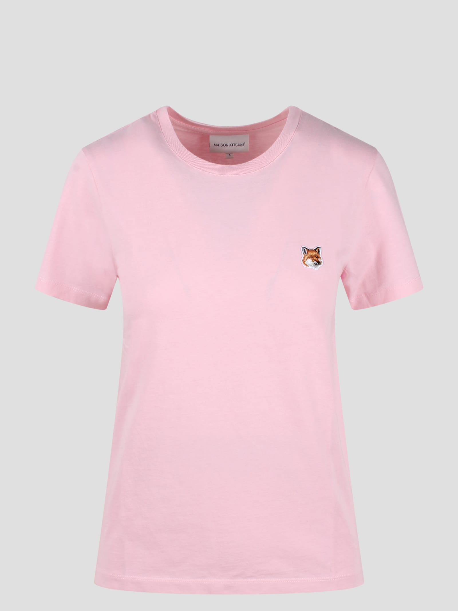 Shop Maison Kitsuné Fox Head Patch T-shirt In Pink & Purple