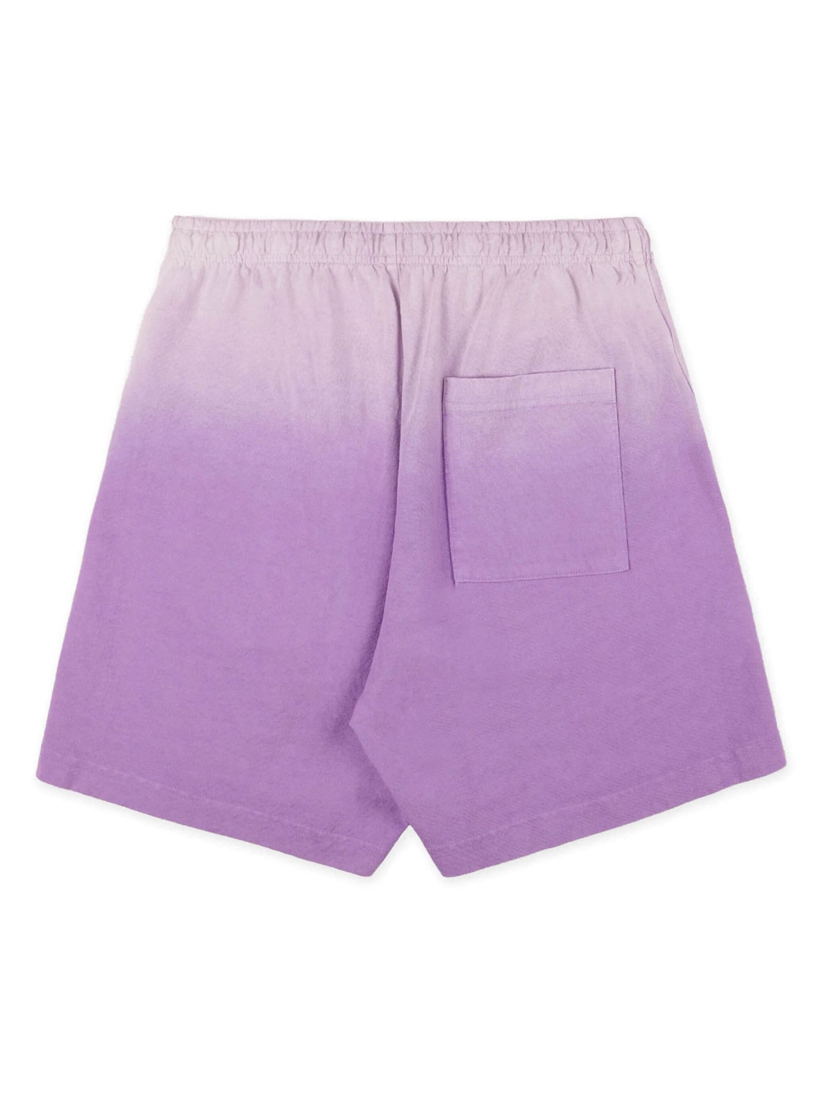 Sporty & Rich Serif Logo Embroidered Gym Shorts In Dip Dye Purple