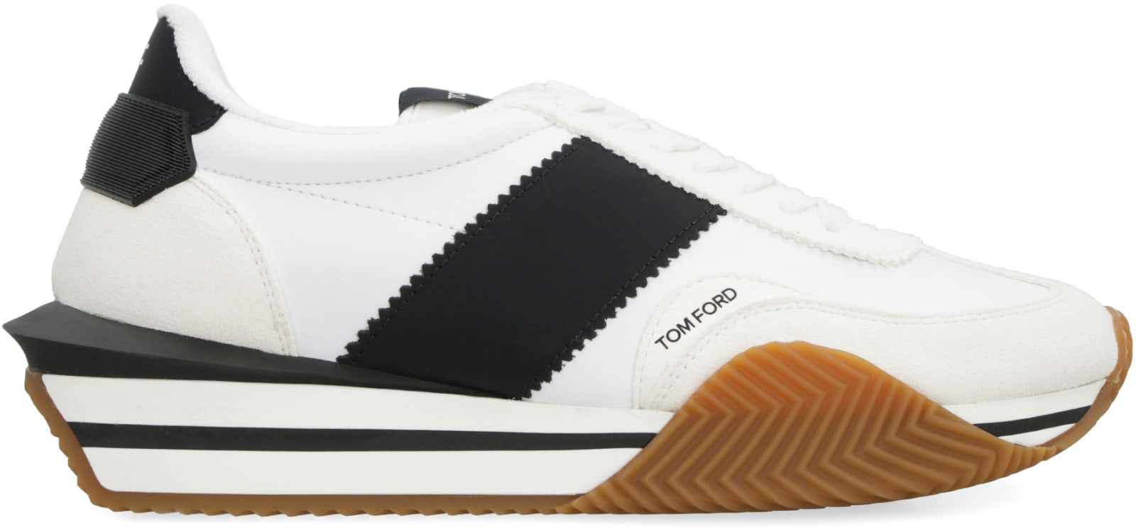 Tom Ford Logo-patch Lace-up Sneakers In White