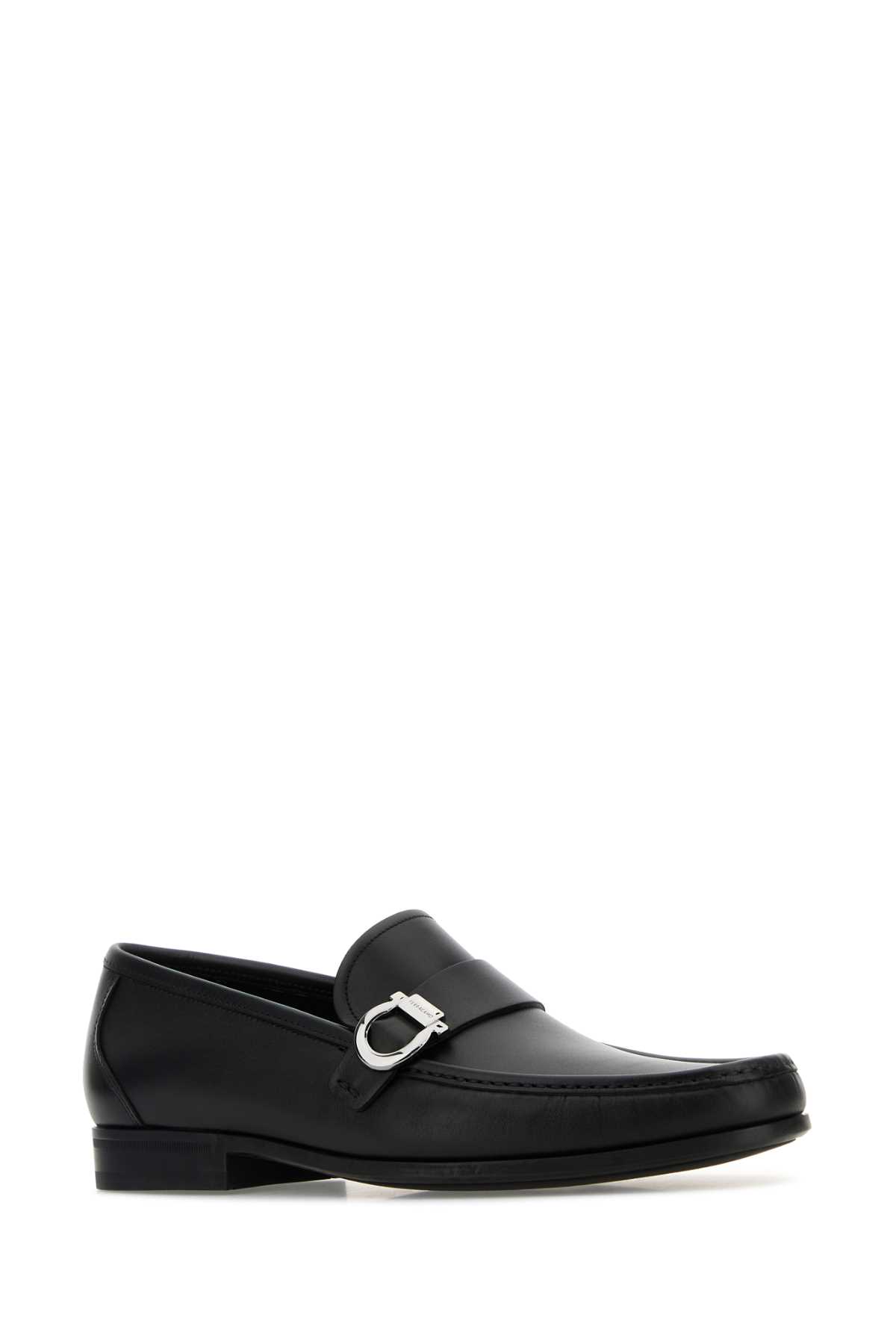 Ferragamo Mocassini Caspian In Pelle Nera Uomo In Black