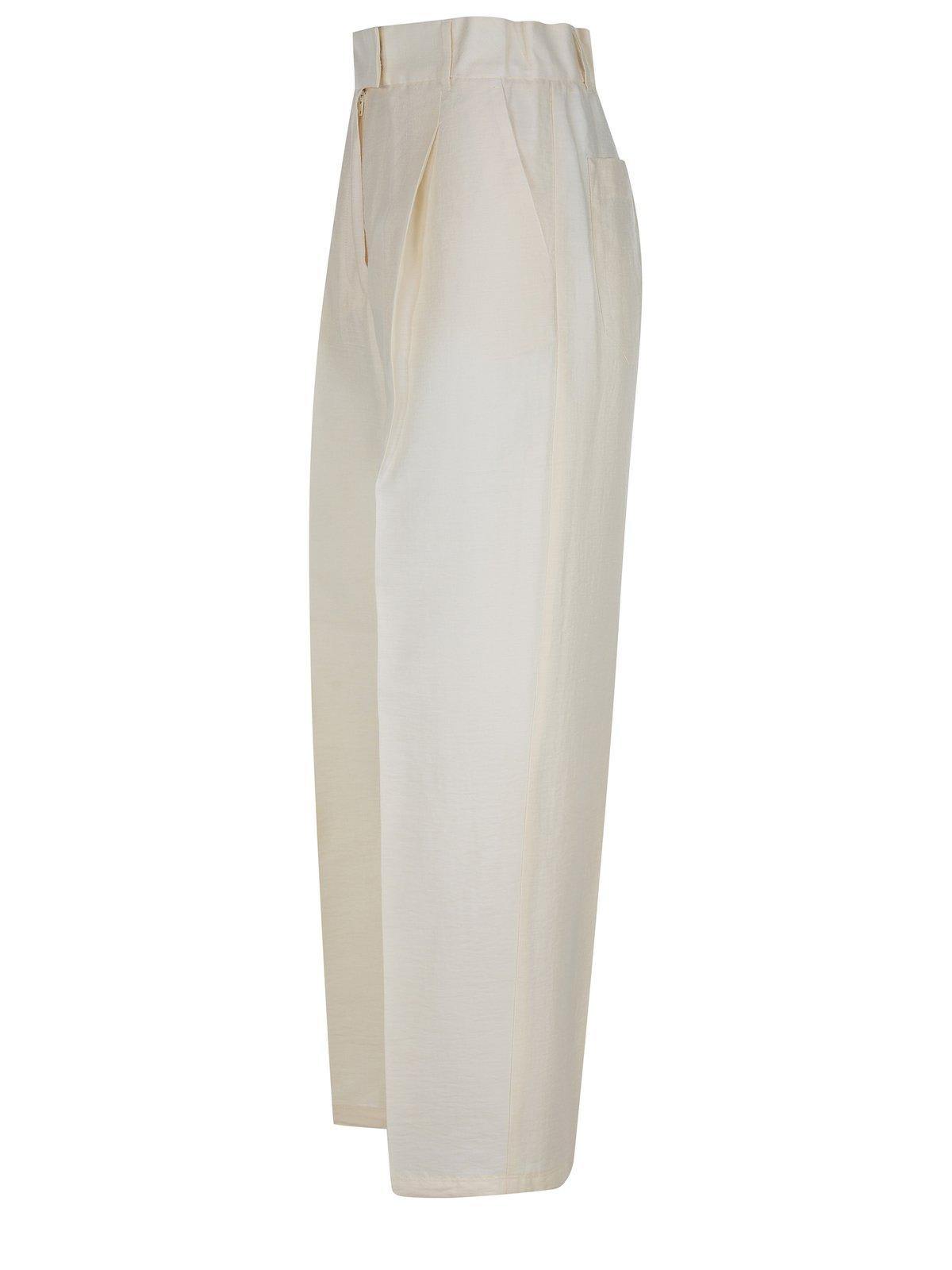 Max Mara Pleated Front Straight-leg Trousers In Neutral