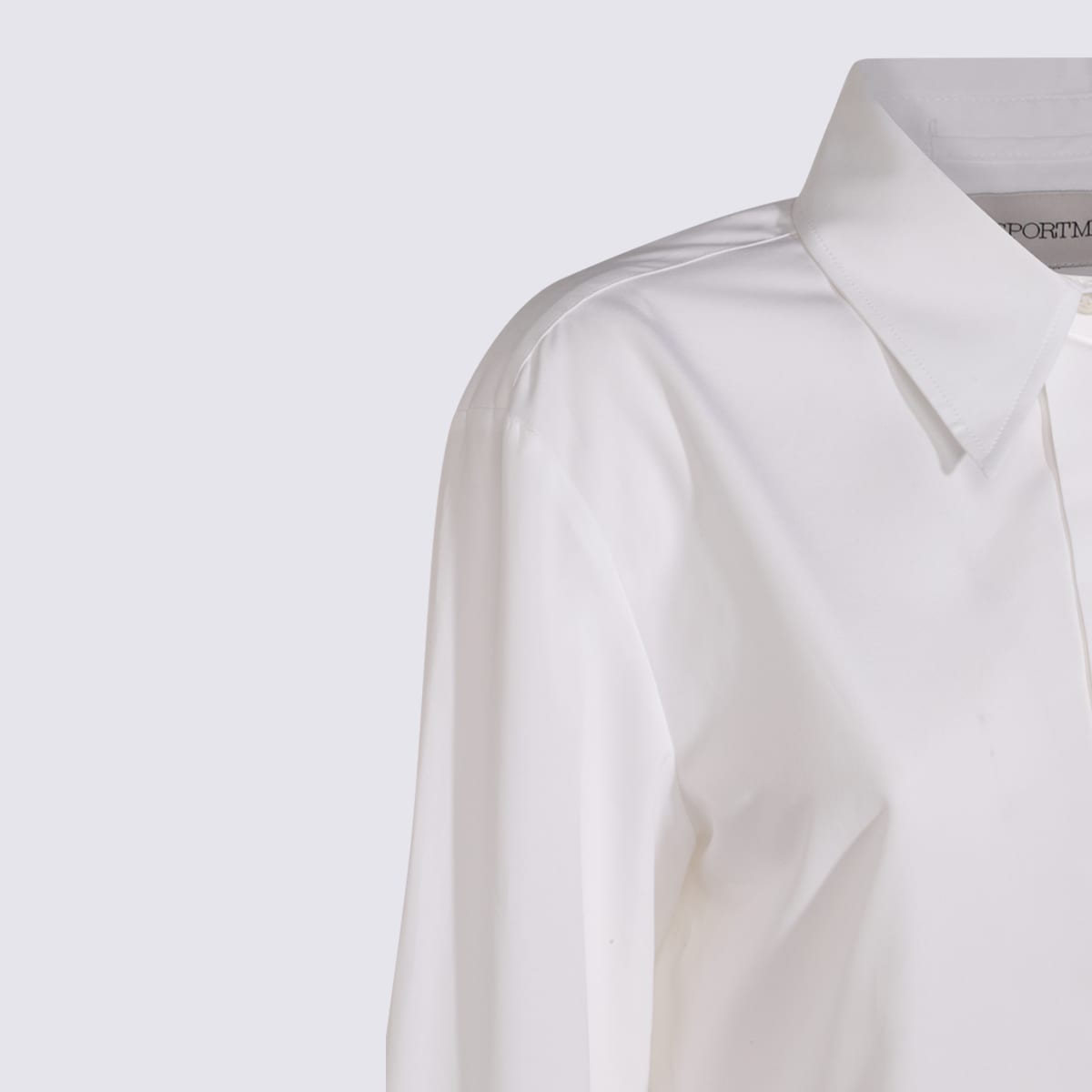 Sportmax Gemona Crêpe Long-sleeved Shirt In White