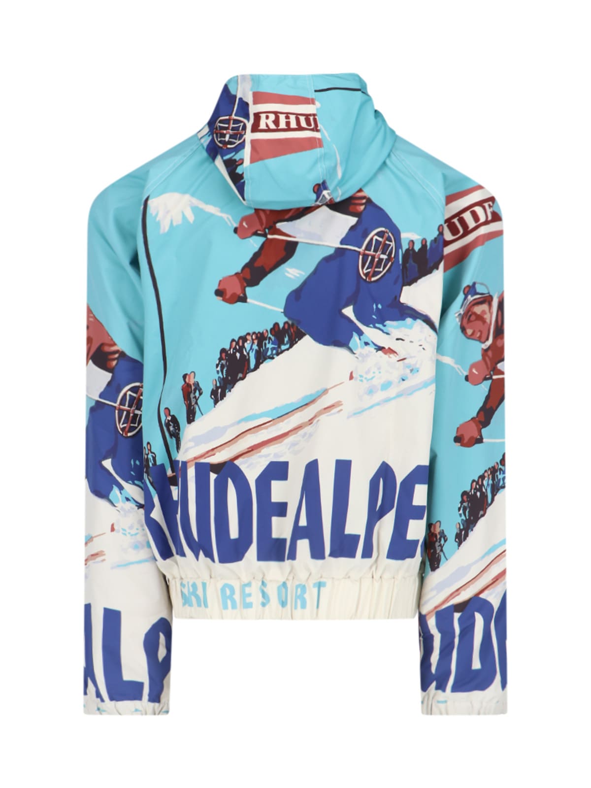 Rhude Hooded Technical Jacket In Light Blue In Light Blue