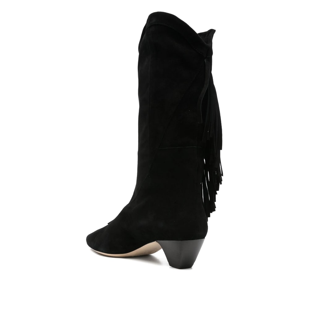 Iro Fringe-detail Pointed-toe Boots In Black