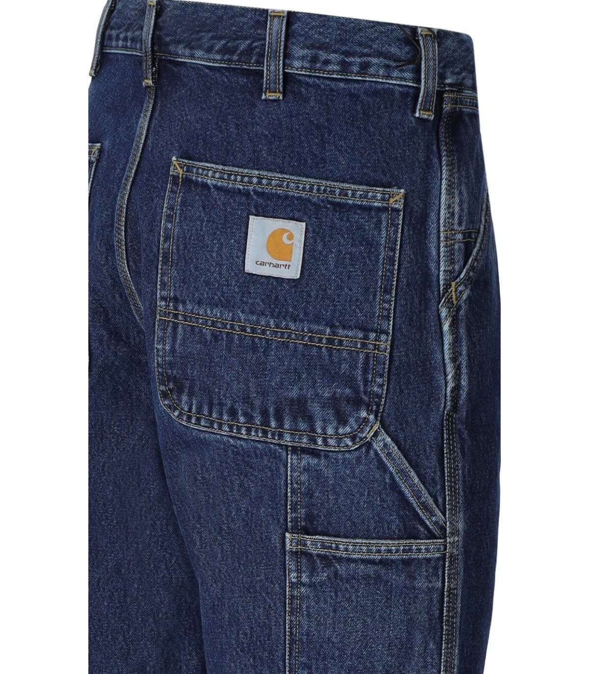 Shop Carhartt Denim Single Knee Pant In Blu