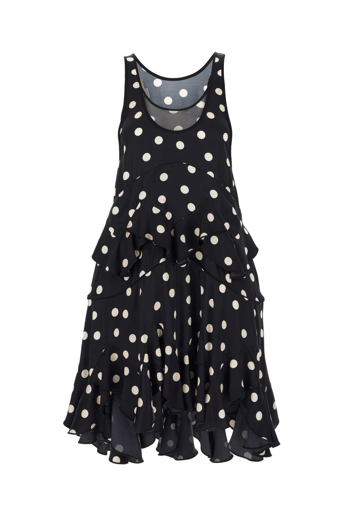 Stella Mccartney Printed Viscose Dress In Black Cream