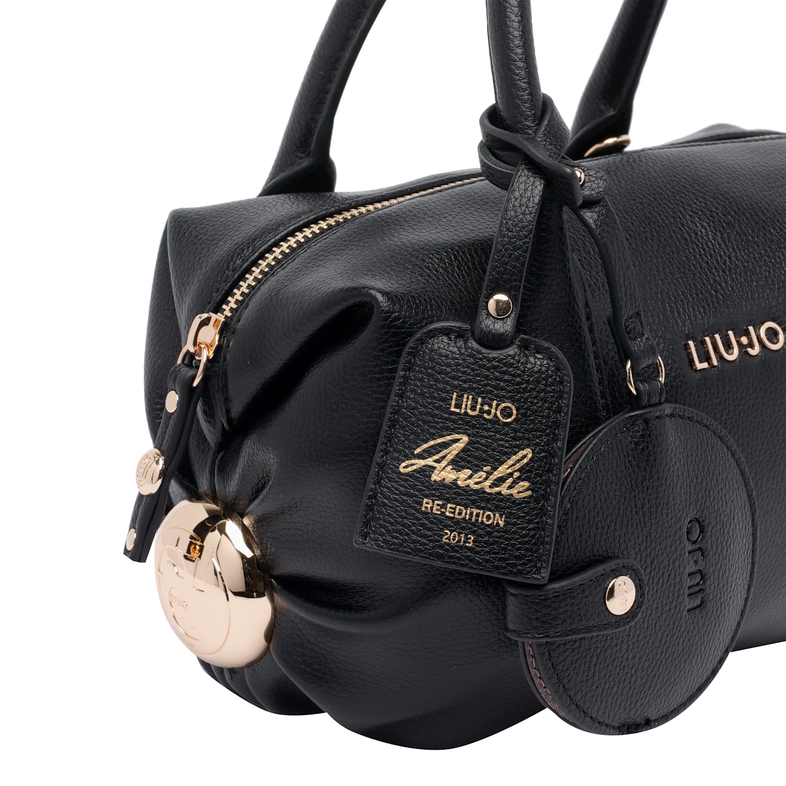 Liu •jo Round-handle Charm-detail Tote Bag In Black