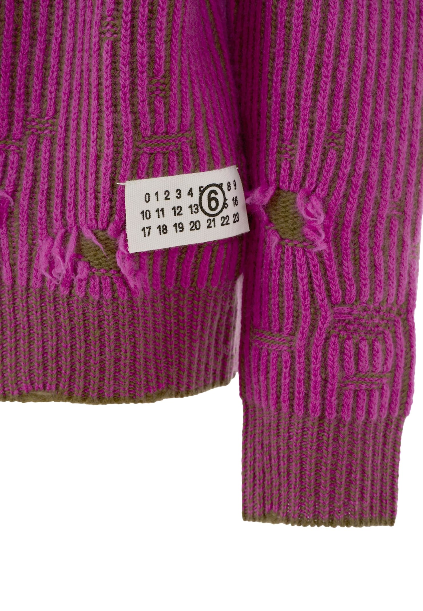 Mm6 Maison Margiela Purple Sweater For Girl With Logo In Purple