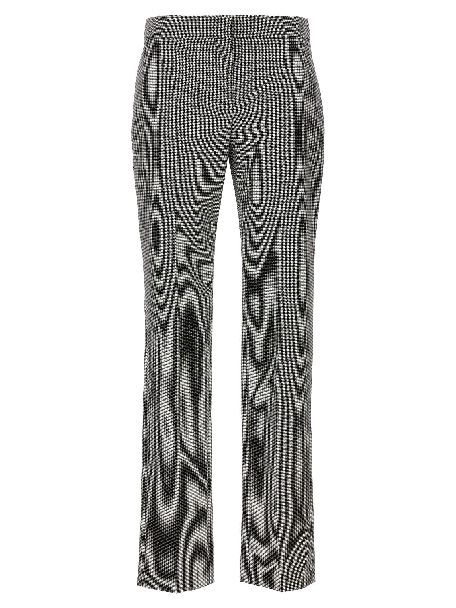 Alexander McQueen Tailored Pants With Houndstooth Motif In Wool