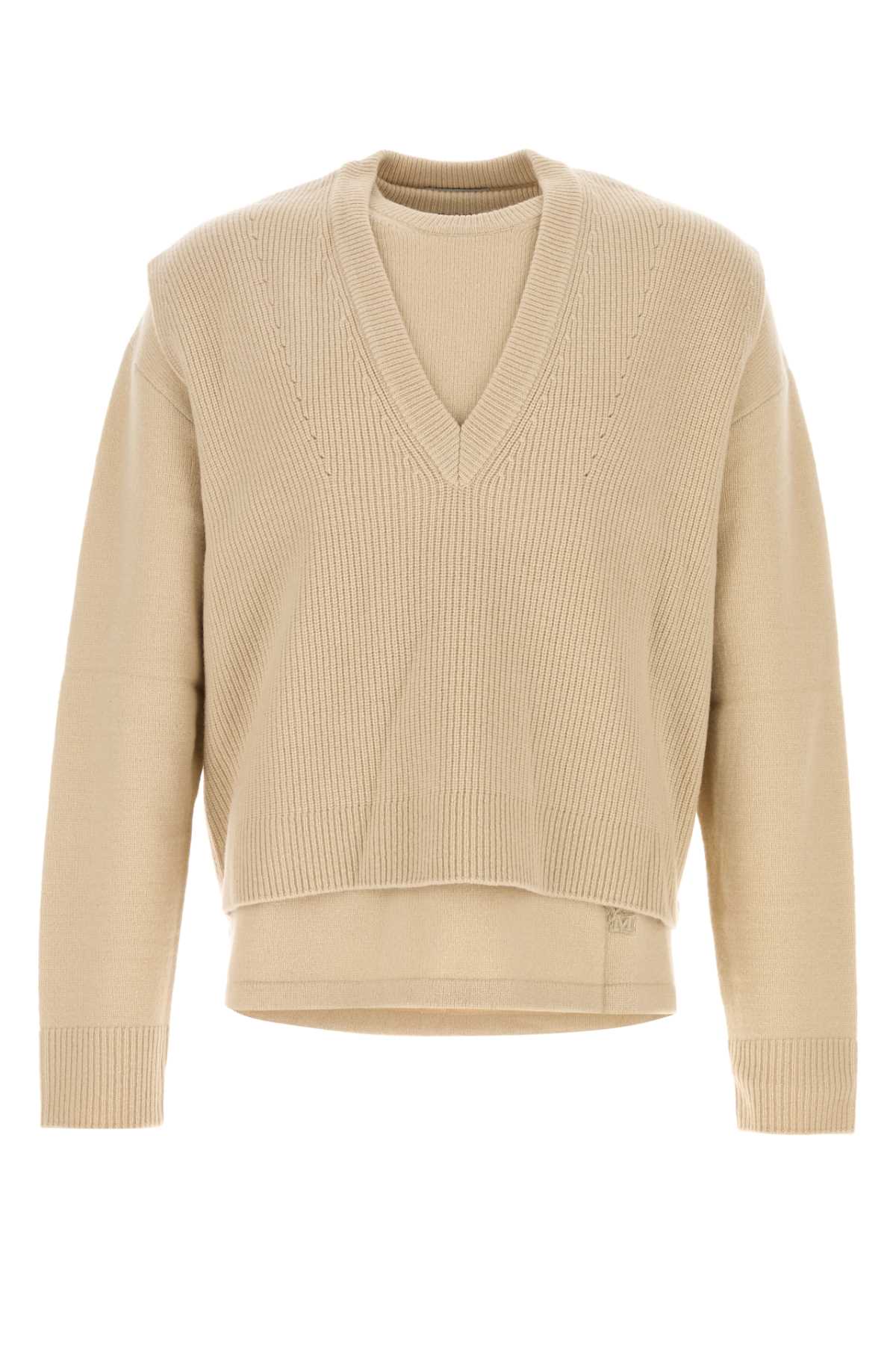 Shop Wooyoungmi Beige Wool Blend Sweater