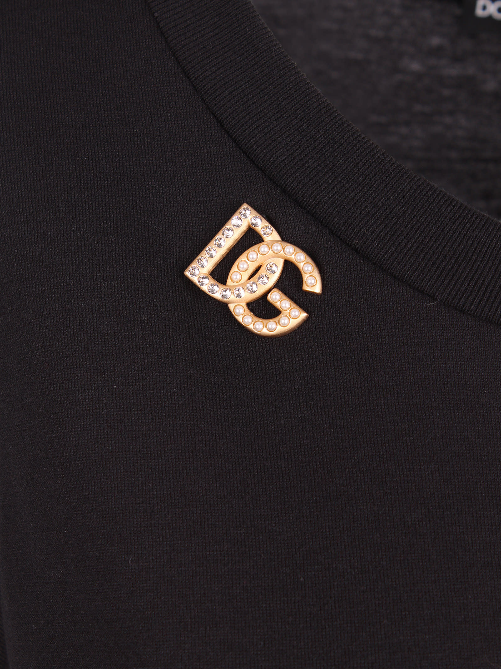 Shop Dolce & Gabbana Cotton Top In Black
