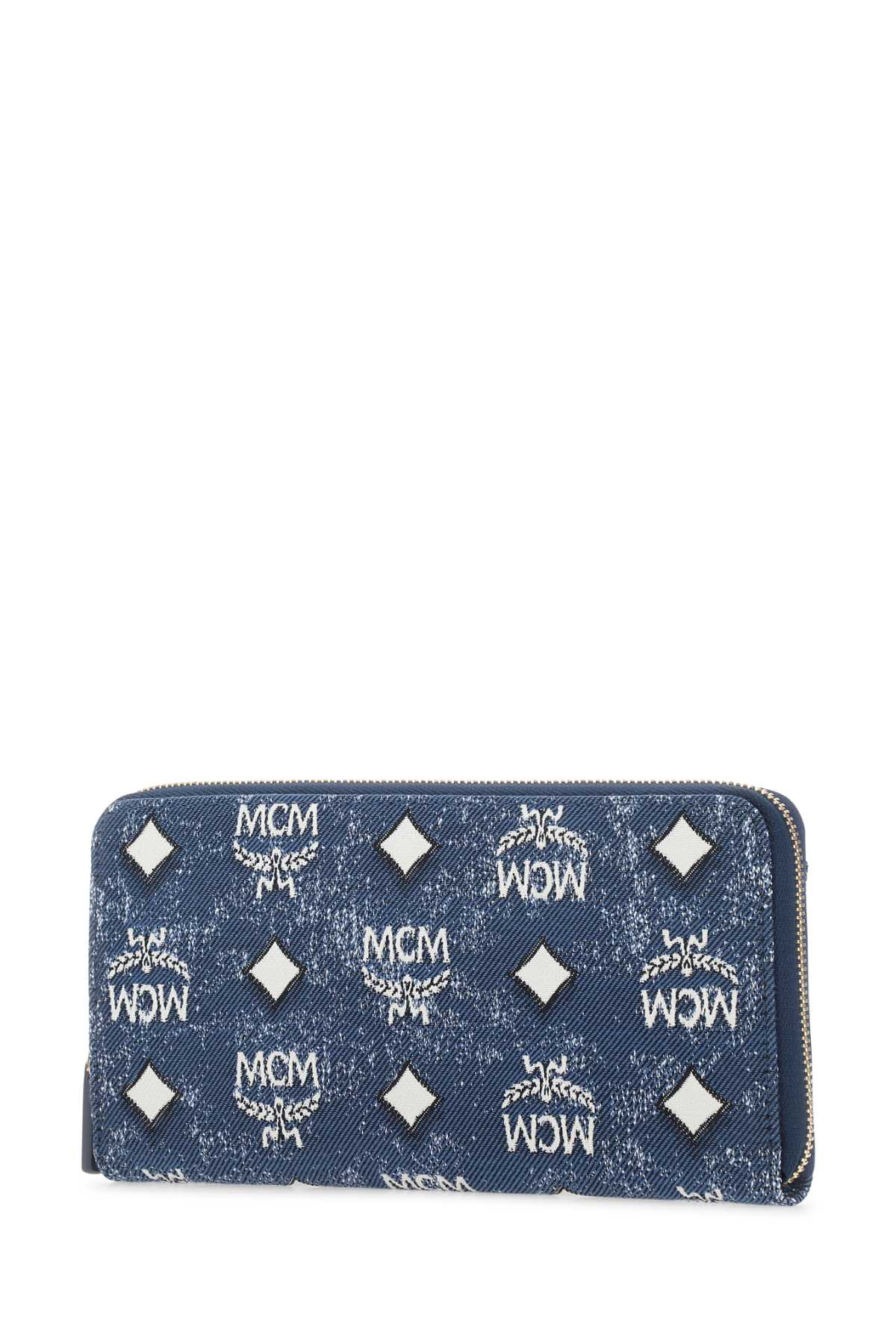 Shop Mcm Embroidered Canvas Wallet In Le
