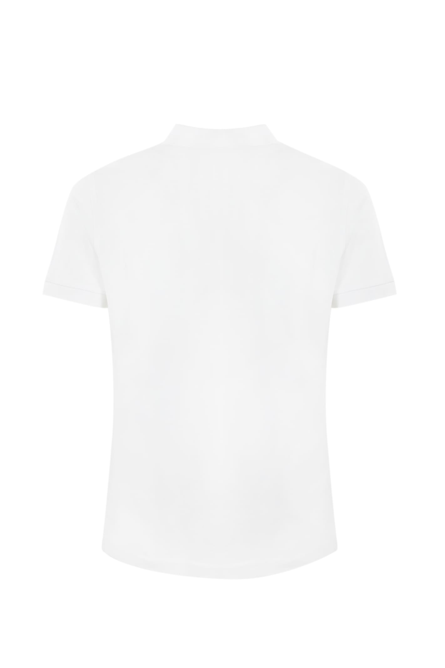 Shop Fay Stretch Cotton Polo Shirt In Bianco